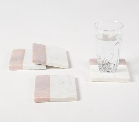 Hand Cut Marble Colorblock Coasters (set of 4)
