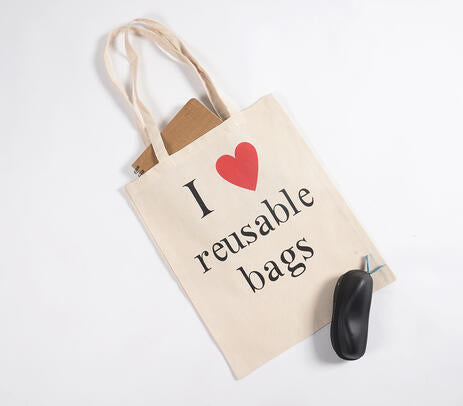 I Love Reusable bags' Canvas Tote bag