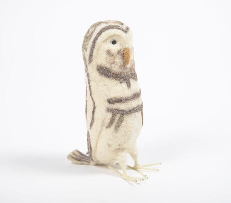 Handmade Felt Owl Plushie Soft Toy