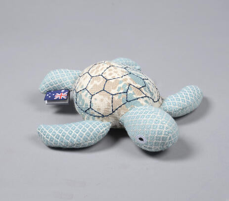 Embroidered Recycled Fabric Plush Sea Turtle Toy