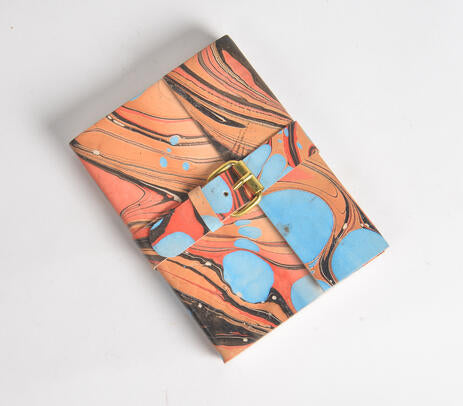 Hand Marbled Leather Diary